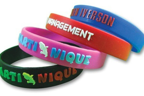 Embossed With Color Filled Wristbands